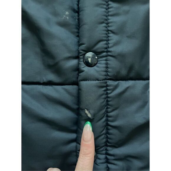 Vintage 70s/80s iron works builders guild navy blue button down puffer vest - Picture 5 of 7